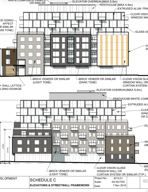 An 8-storey + penthouse "Pizza with the works" development will go to public hearing on Tuesday May 21, 6pm. 6 to 8 historic buildings on the western edge of the North Common will be demolished.